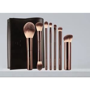 NIB Hourglass Set of 7 Travel Brush Set with Vegan Leather Case